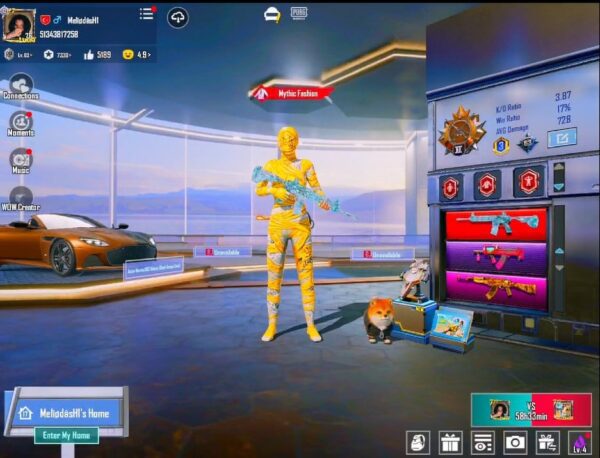 Mythic Fashion 98/300 | 33x Gun-Lab with 6 Max | 9x Kill Messages | Yellow Mummy & Killing Machine Sets | S4 Faces Unlock | 2 Sports Cars | LVL 76