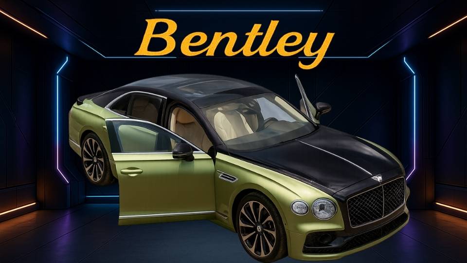 Bently Flying Spur Mulliner Damson over Silver Storm
